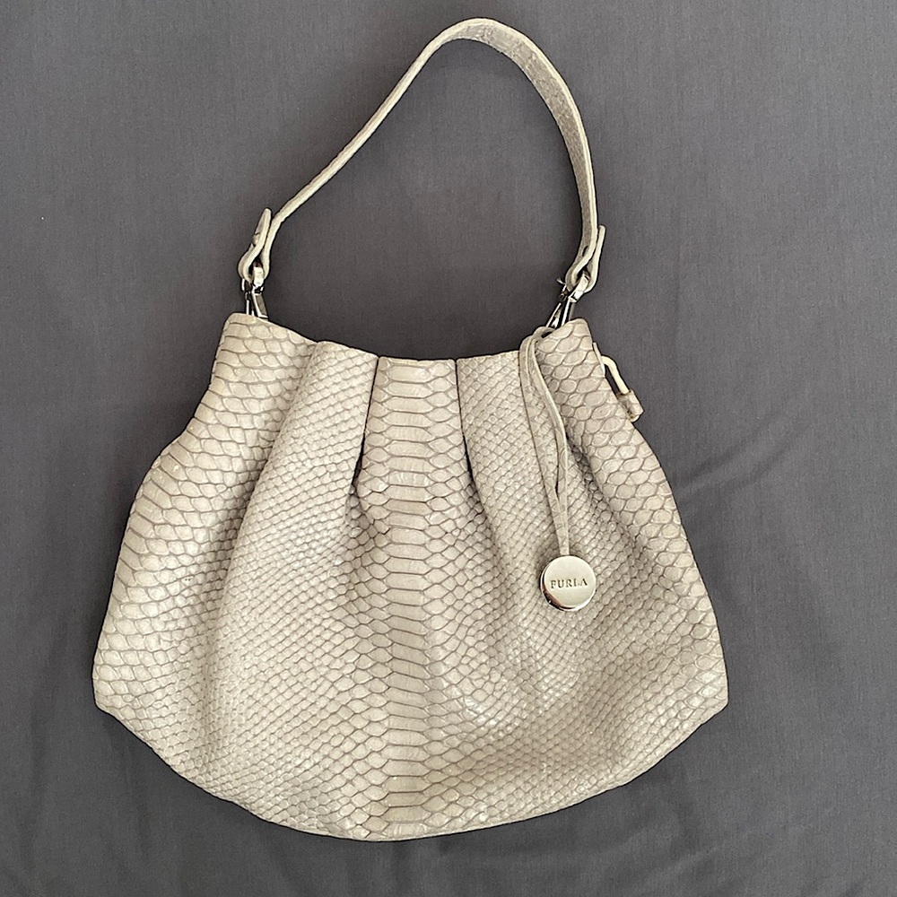 FURLA bag Python leather used 4 times. 1-2mm scratches almost invisible.